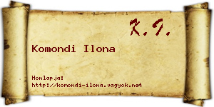 Komondi Ilona névjegykártya